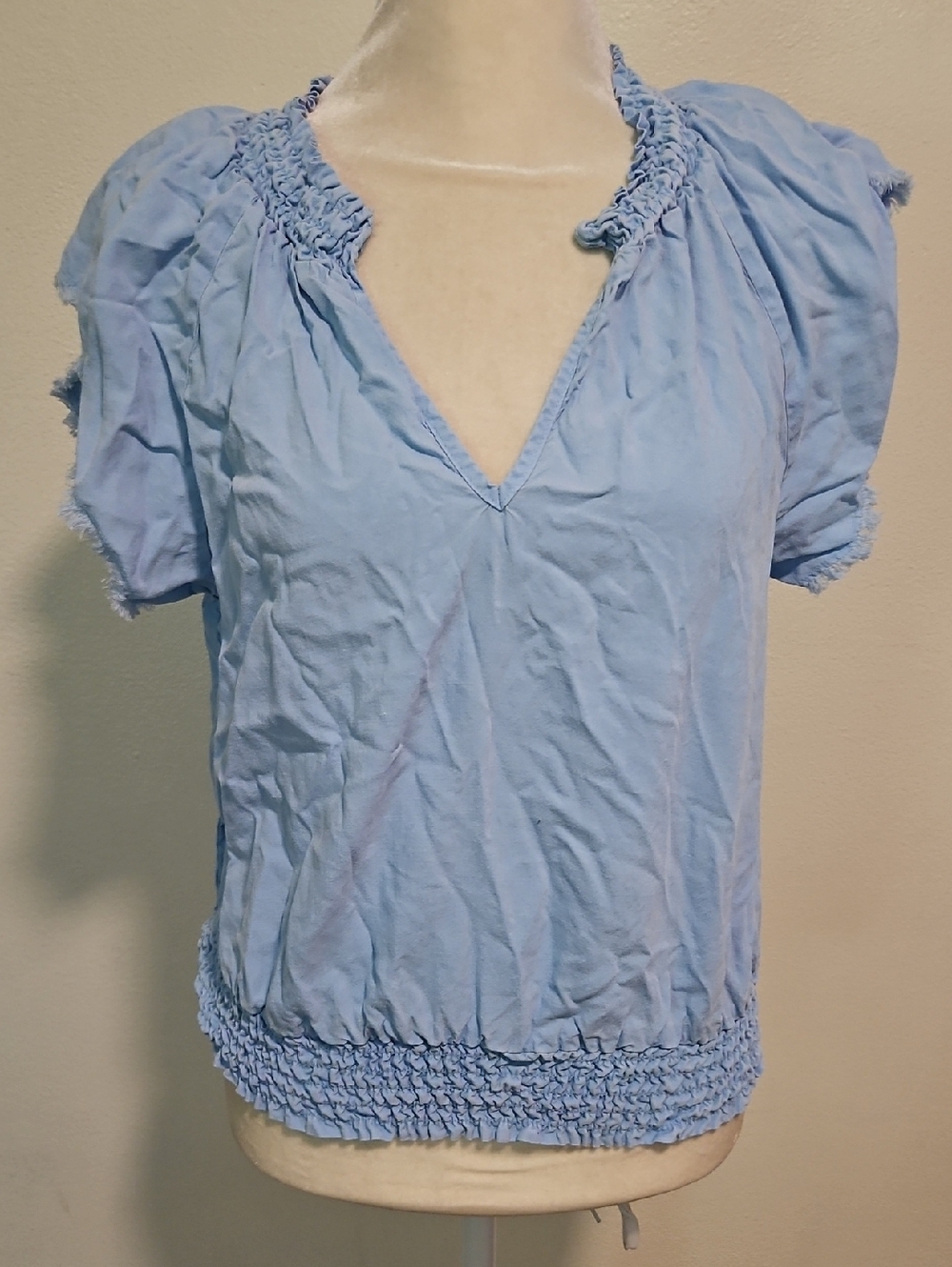 Anthropology Cloth And Stone Sky Blue Top Size Small